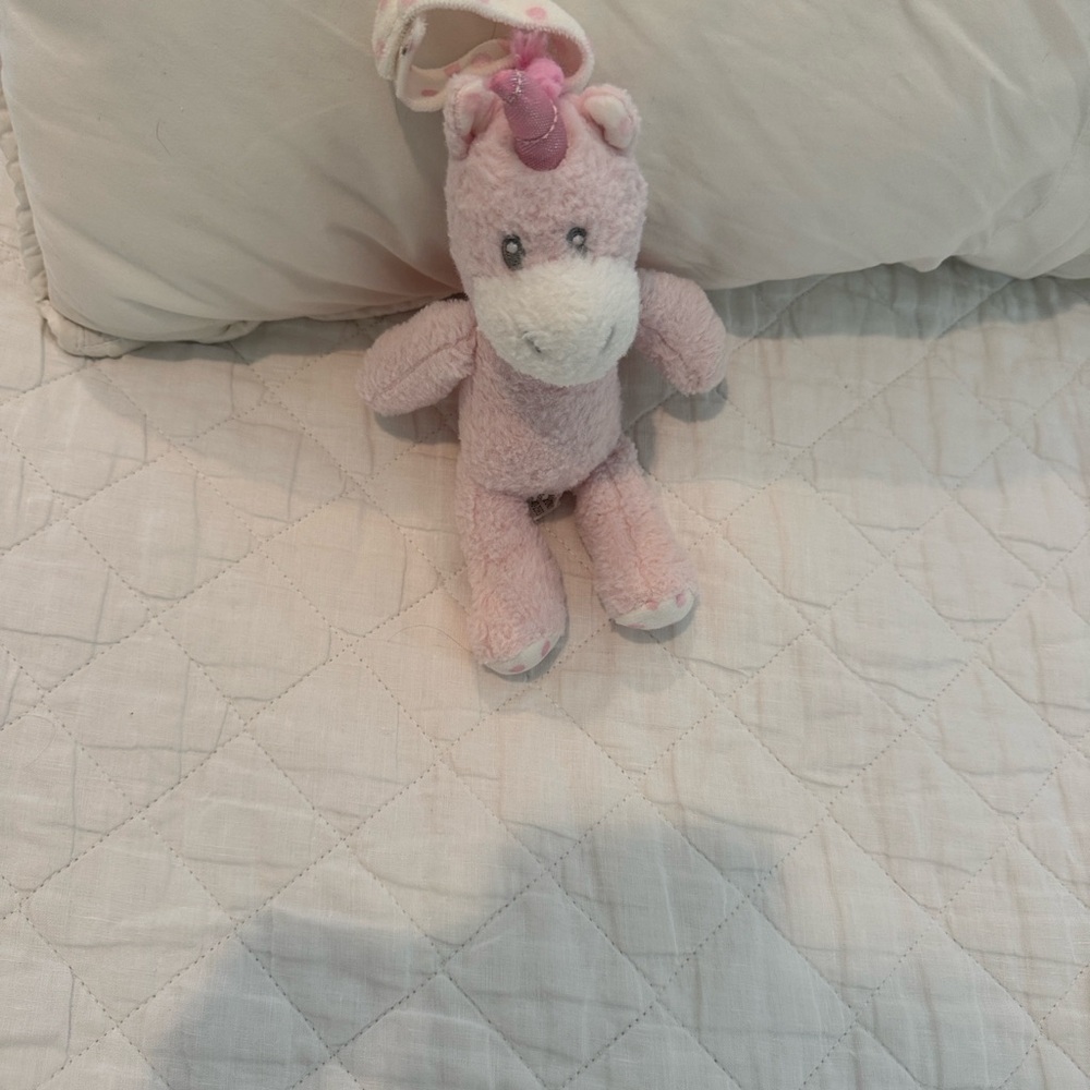 Charming Pink Unicorn Plush Rattle